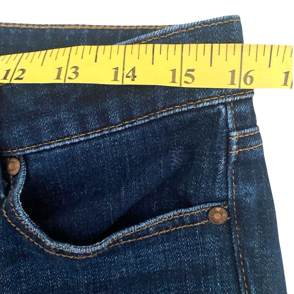 Talbots Barely Boot Cut Jeans 10 Short Dark Wash Indigo High Rise Denim Stretch - Picture 7 of 10